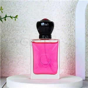 Qiziqarli qopqoqli 100ml kvadrat parfyum shishasi